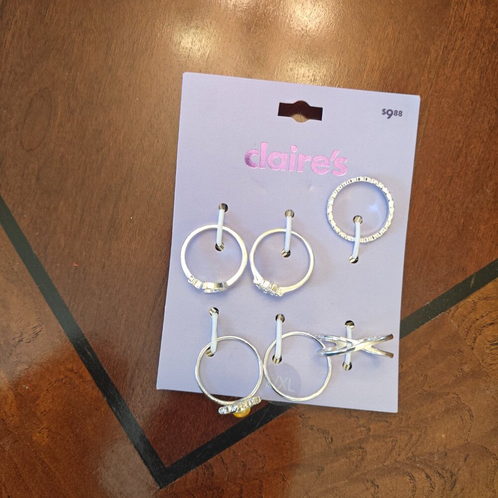 Claire's 6pc. Rings, silver - Picture 2 of 5